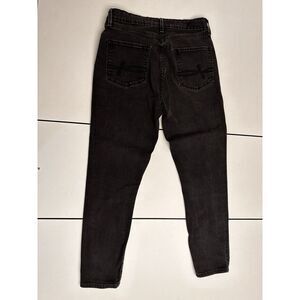 DENIZEN Levi's Women‎ 30-25 Hi Rise Skinny Ankle Jeans Black Stretch Side Stripe